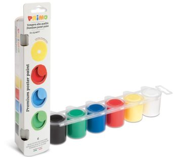 Bojra uji Primo/Tempera me 6 ngjyra 25 ml
