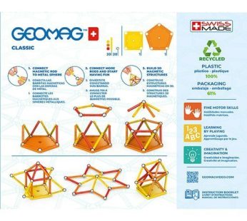 Geomag Magnetic Line Building Set Recycled – 42ct