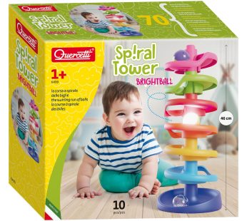 Quercetti Spiral Ball Tower with Luminous Ball, 10 pcs.