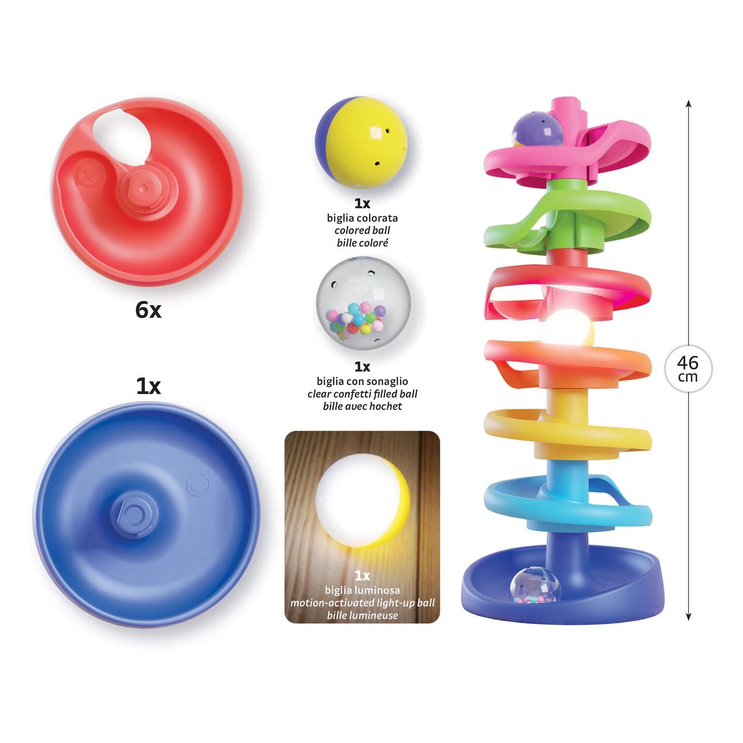 Quercetti Spiral Ball Tower with Luminous Ball, 10 pcs. - Figura 3