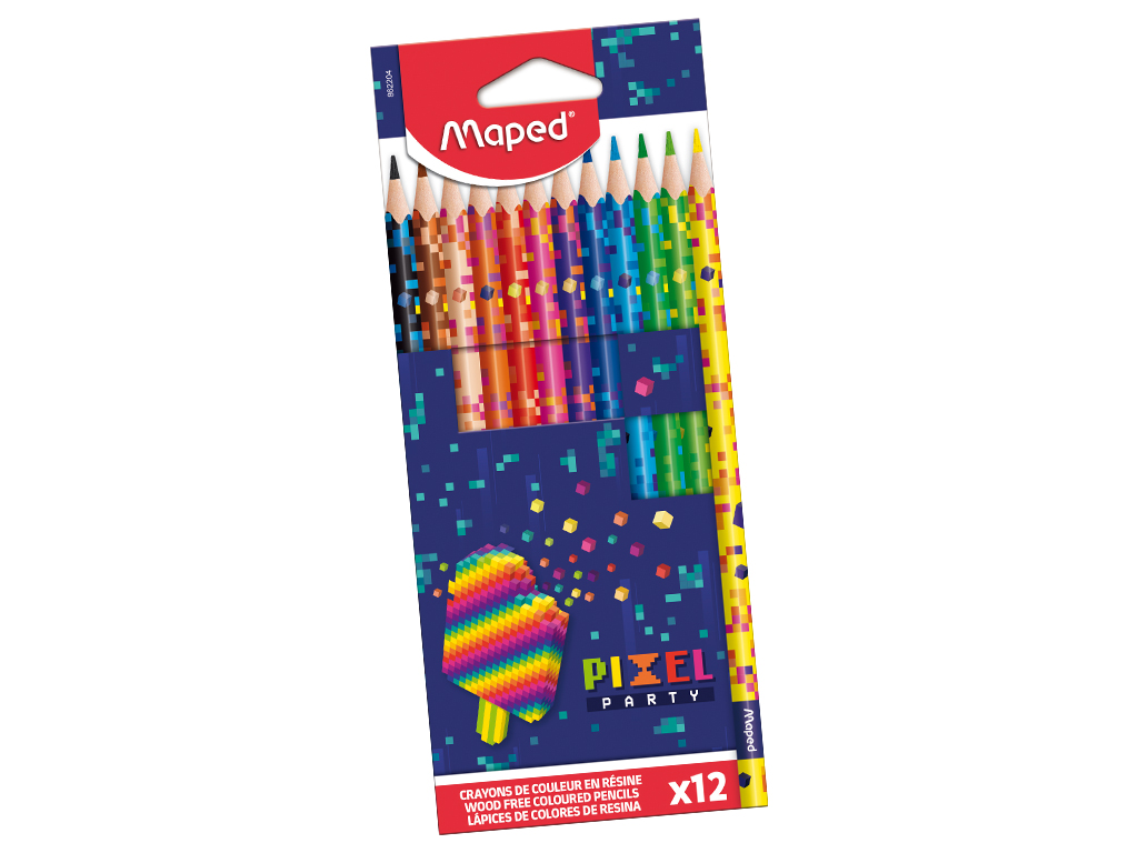 Colour pencils wood-free Maped Pixel Party 12 pcs