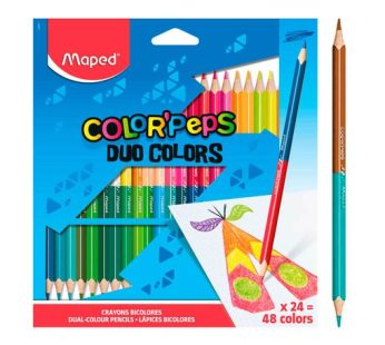 Maped Duo Colors Dual-Ended Colored Pencils – 24 pcs