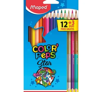 Maped Color Peps 12 Color Pencils + 3 Duo Pencils