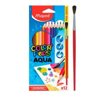 Maped Aqua Colored Pencils – 12 pcs + Brush