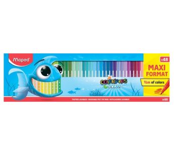 Maped Fibre Tip Pens Feutre 48 Colors Ocean Maxi Format Carton