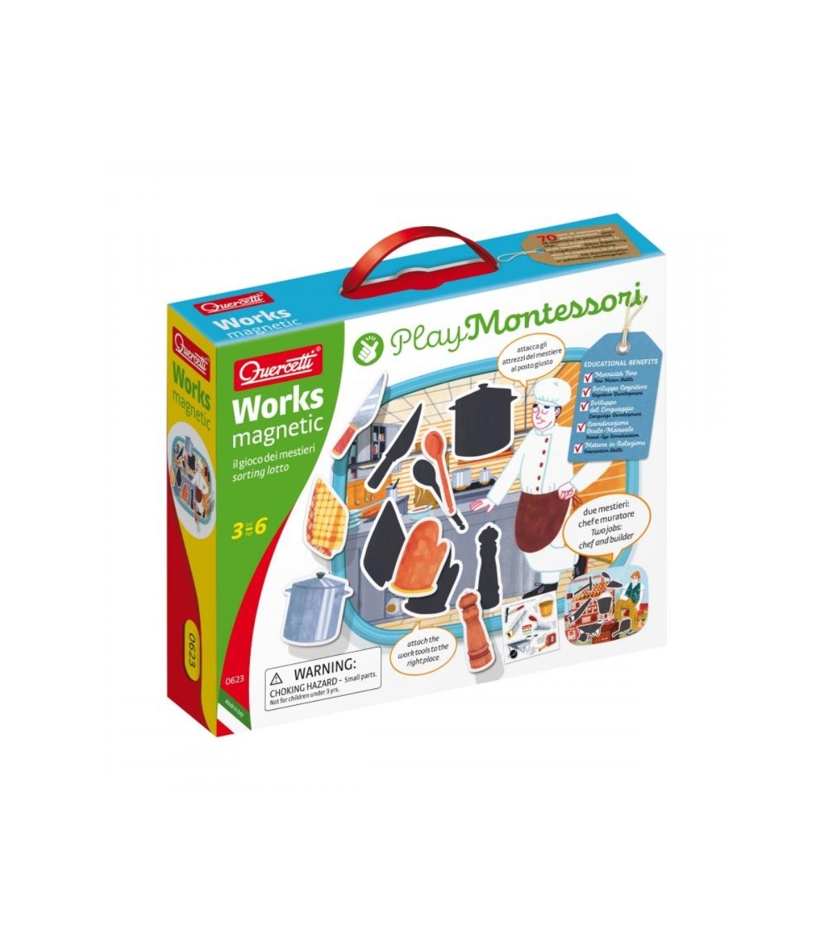 Quercetti Play Montessori Magnetic Puzzle Board